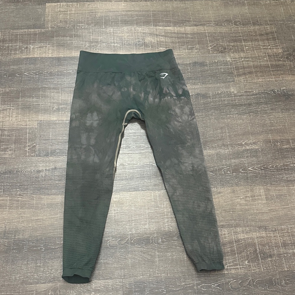 Gymshark Olive Tie Dye Seamless Athleisure Leggings Size XL
